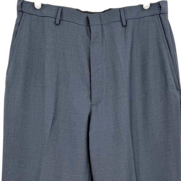 Haggar Men's Classic Fit Flat Front Navy Blue Dress Pants Sz 34X30 Comfort Waist - Picture 3 of 10